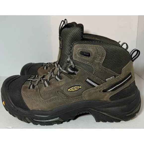 Keen Boots Mens 11 Brown Steel Toe Braddock Mid Work Utility Shoes Waterproof
