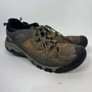 Keen Mens Brown Leather Low Top Shoes Outdoor Hiking Working