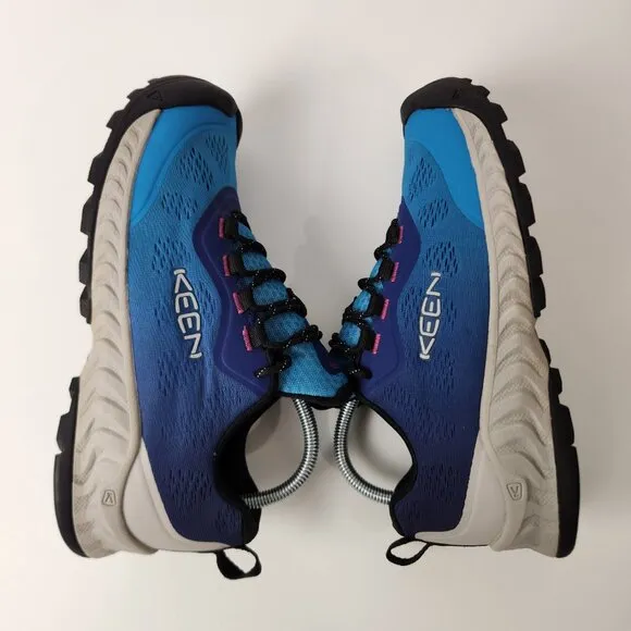 Keen Shoes Womens 9.5 Blue Ombre NXIS Speed Hiking Trail Sneakers 1027201