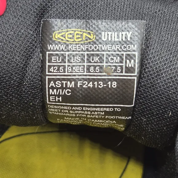 Keen Utility Vista Energy Men's Carbon Toe Work Shoes Size 9.5 Wide (EE)
