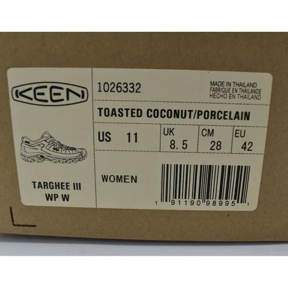Keen Women Size 11 Targhee III Toasted Coconut Leather Waterproof Hiking Shoes