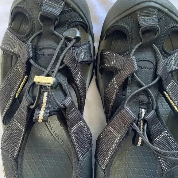 Keen Women’s Hiking Gorpcore Sandals Black WaterTrail Shoes Mesh Elastic 8.5