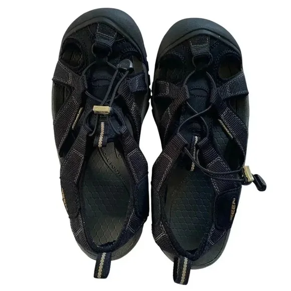 Keen Women’s Hiking Gorpcore Sandals Black WaterTrail Shoes Mesh Elastic 8.5