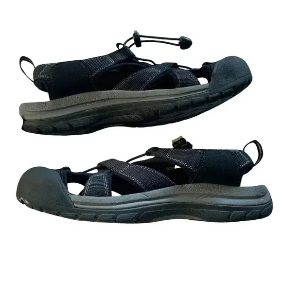Keen Women’s Hiking Gorpcore Sandals Black WaterTrail Shoes Mesh Elastic 8.5