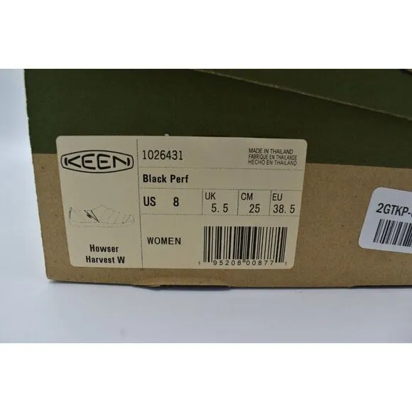Keen Womens Size 8 Howser Harvest Black Perf Leather Slip on Shoes