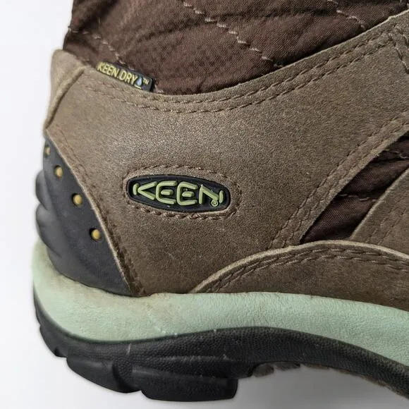 Keen Womens Sz6 Boots Shellback Keep Warm 25F 200g Insulation Beige Teal Winter