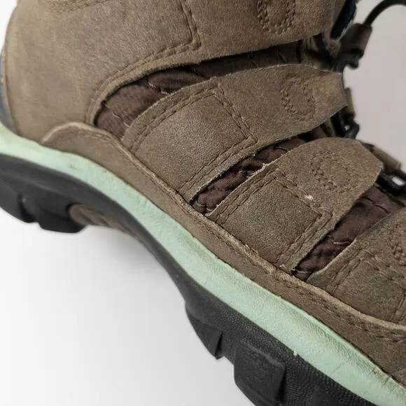 Keen Womens Sz6 Boots Shellback Keep Warm 25F 200g Insulation Beige Teal Winter