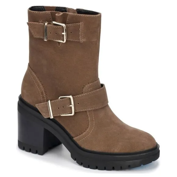 Kenneth Cole New York Women's Polar Grip Booties Rhode Heel Buckle Black Size 8