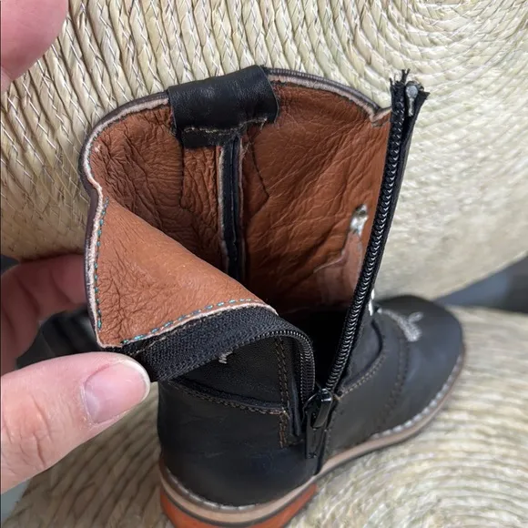 Kids Black Western Boots