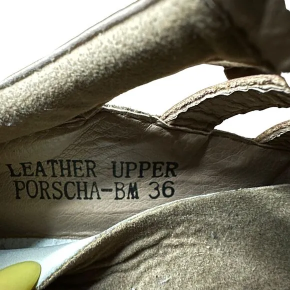 L' Artiste Shoes Womens Size 36 EU/ 6 US Black Taupe Porscha Lace Up‎ Leather