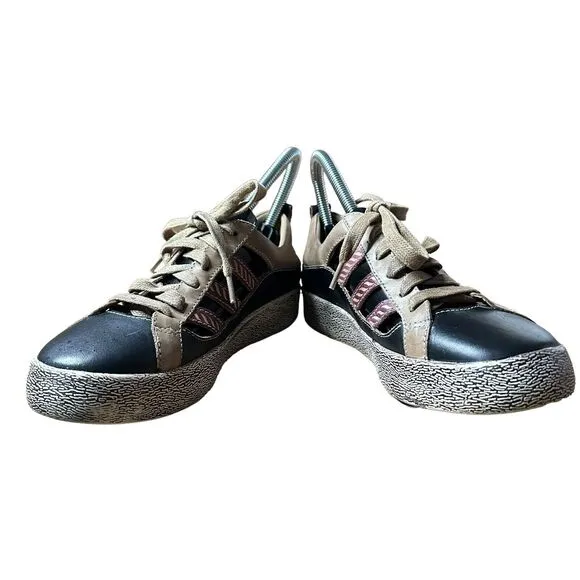 L' Artiste Shoes Womens Size 36 EU/ 6 US Black Taupe Porscha Lace Up‎ Leather