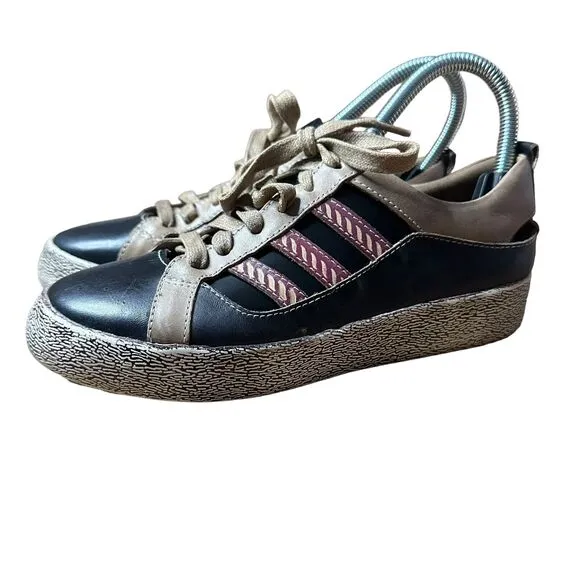L' Artiste Shoes Womens Size 36 EU/ 6 US Black Taupe Porscha Lace Up‎ Leather