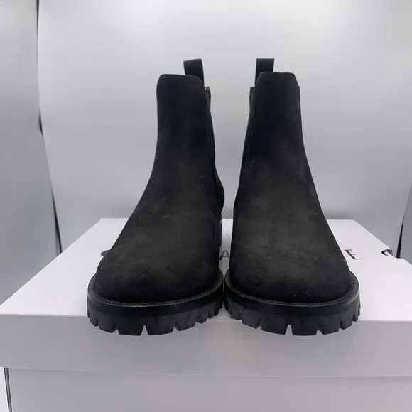 LA CANADIENNE COSNER Suede Leather Waterproof Chelsea Boot Black Size 9wide $525