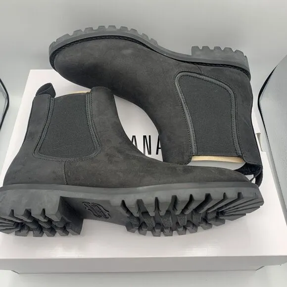 LA CANADIENNE COSNER Suede Leather Waterproof Chelsea Boot Black Size 9wide $525