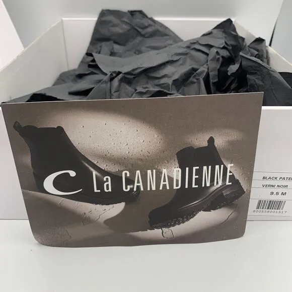LA CANADIENNE COSNER Suede Leather Waterproof Chelsea Boot Black Size 9wide $525