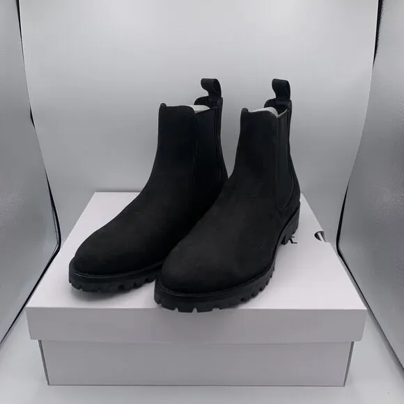 LA CANADIENNE COSNER Suede Leather Waterproof Chelsea Boot Black Size 9wide $525