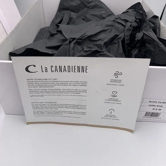 LA CANADIENNE COSNER Suede Leather Waterproof Chelsea Boot Black Size 9wide $525