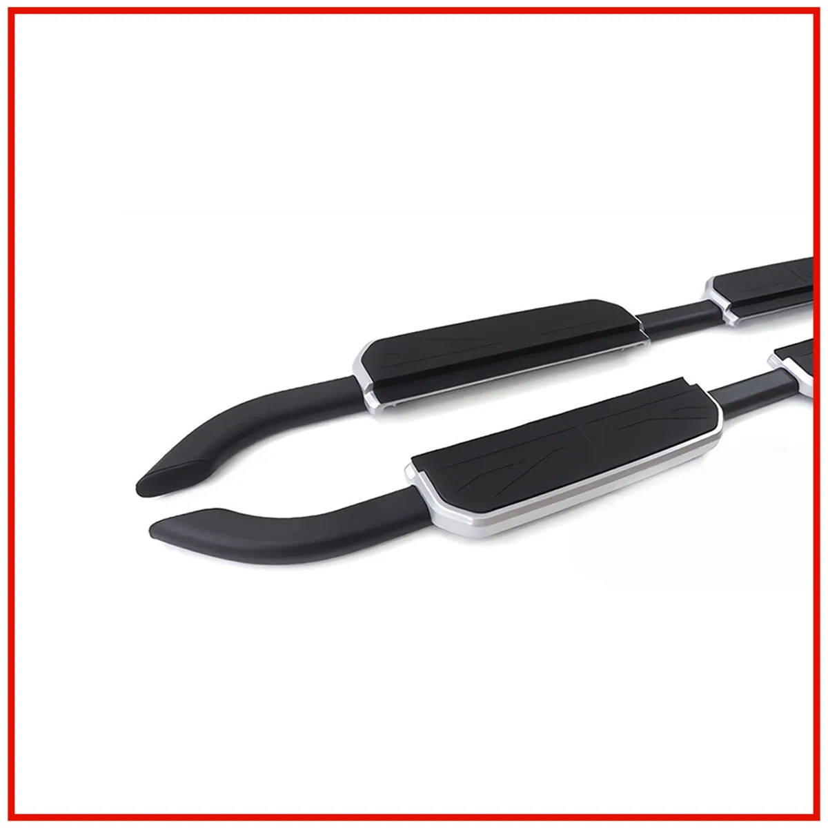 Land Rover Defender Side Stepper ( Side Foot Step ) || Black / Black And Silver