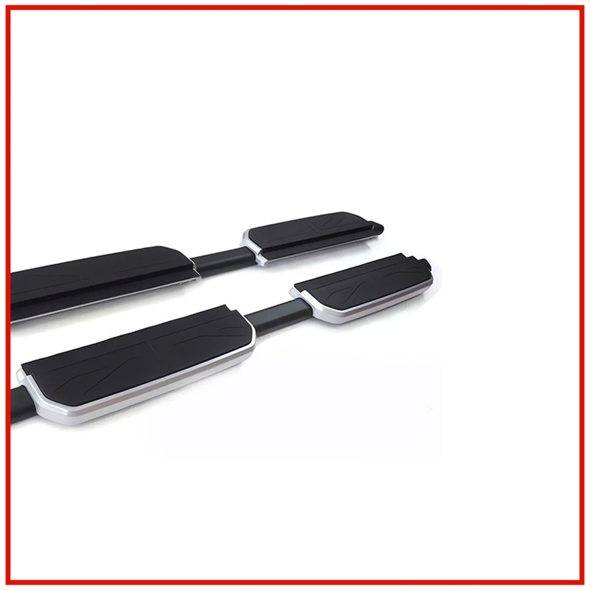 Land Rover Defender Side Stepper ( Side Foot Step ) || Black / Black And Silver