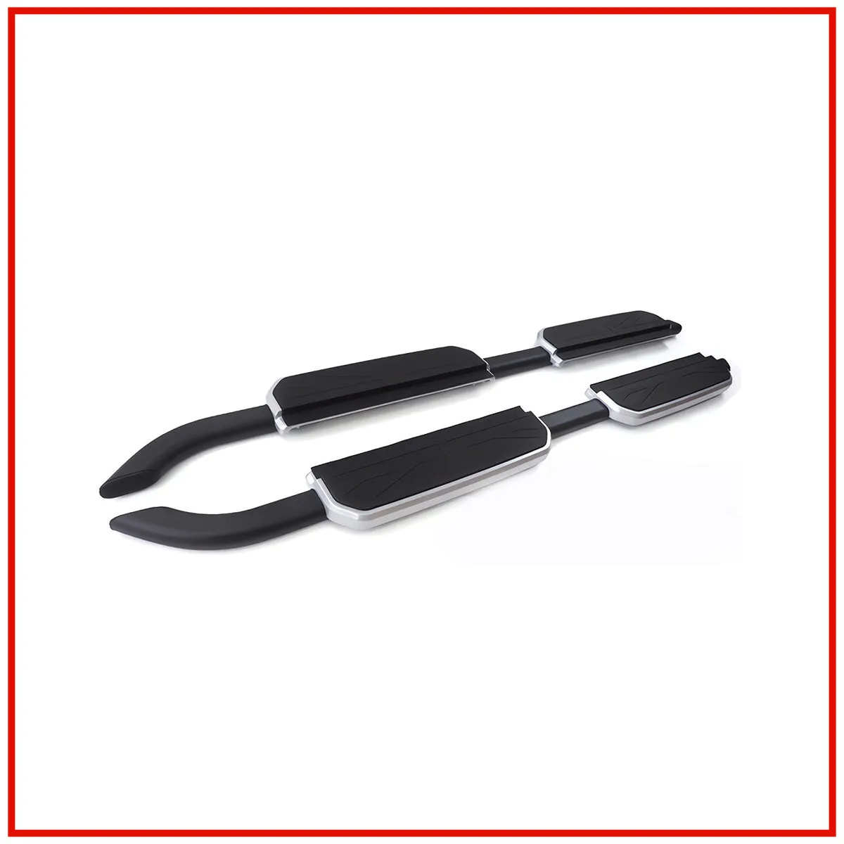 Land Rover Defender Side Stepper ( Side Foot Step ) || Black / Black And Silver