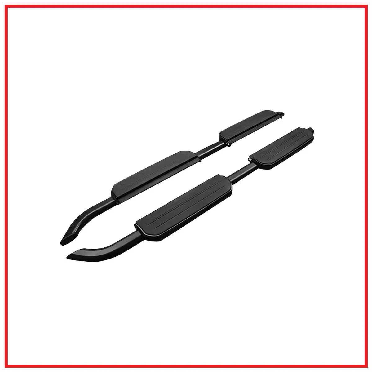 Land Rover Defender Side Stepper ( Side Foot Step ) || Black / Black And Silver