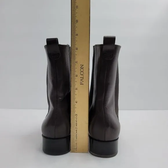 Lands End Chelsea Women's Slip On Leather Boots Brown 86147 US Size 8B