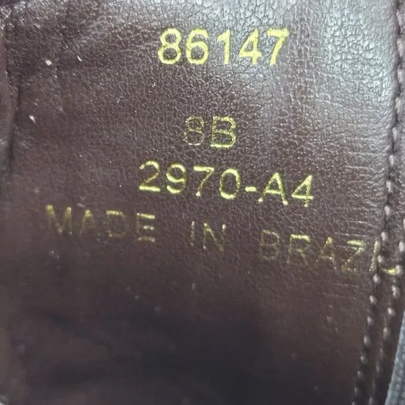 Lands End Chelsea Women's Slip On Leather Boots Brown 86147 US Size 8B