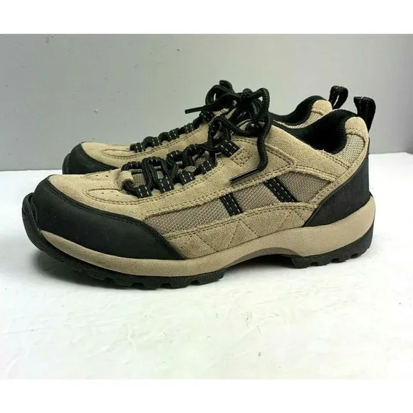 Lands End Trail Hiking Shoe size 8 Women Tan Suede Lace Up Comfort Walking 86474