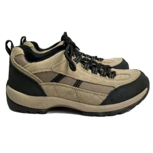 Lands End Trail Hiking Shoe size 8 Women Tan Suede Lace Up Comfort Walking 86474
