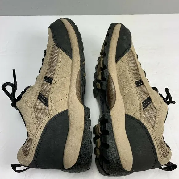 Lands End Trail Hiking Shoe size 8 Women Tan Suede Lace Up Comfort Walking 86474