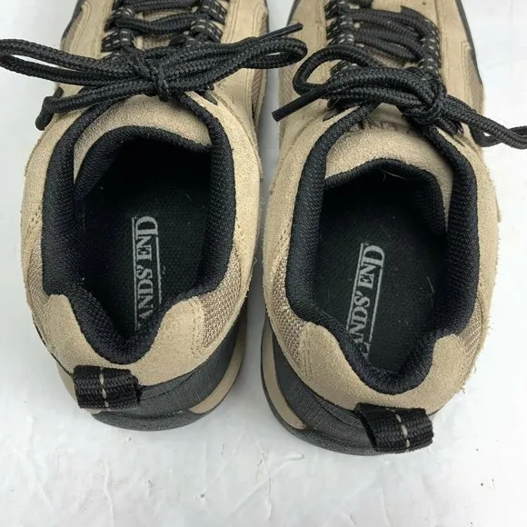 Lands End Trail Hiking Shoe size 8 Women Tan Suede Lace Up Comfort Walking 86474