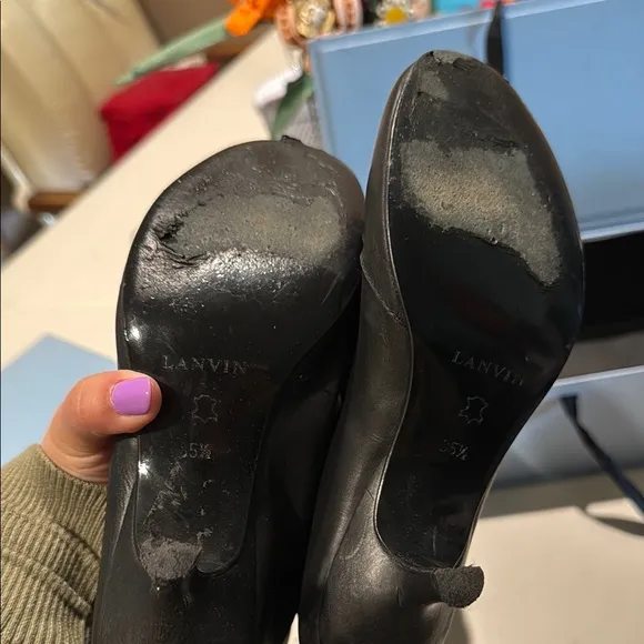 🪩Lanvin Elegant Black Knee-High Women's Boots