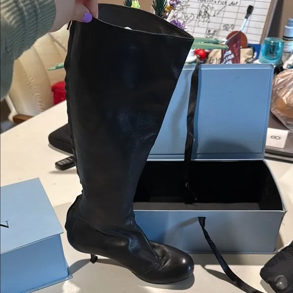 🪩Lanvin Elegant Black Knee-High Women's Boots