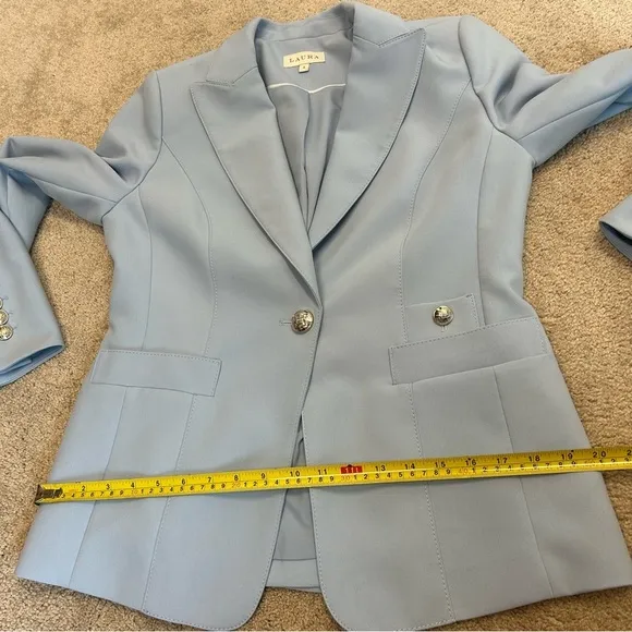 Laura baby blue single breasted tailored fitted blazer jacket Sz 8 NWOT