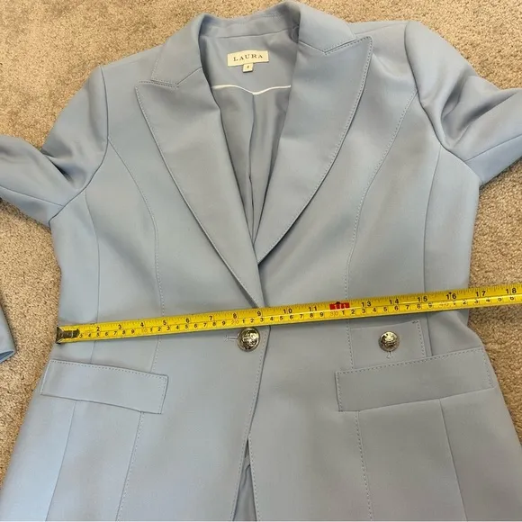 Laura baby blue single breasted tailored fitted blazer jacket Sz 8 NWOT