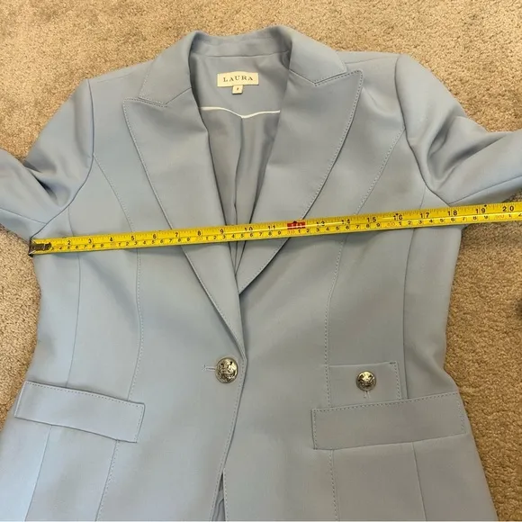 Laura baby blue single breasted tailored fitted blazer jacket Sz 8 NWOT
