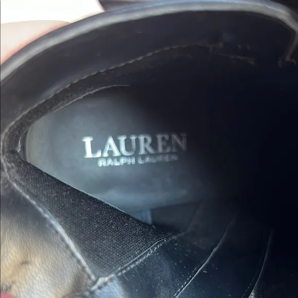 Lauren Ralph Lauren Black Leather Ankle Boots 3” heels like new