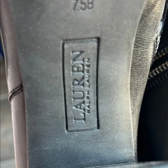 Lauren Ralph Lauren Black Leather Ankle Boots 3” heels like new
