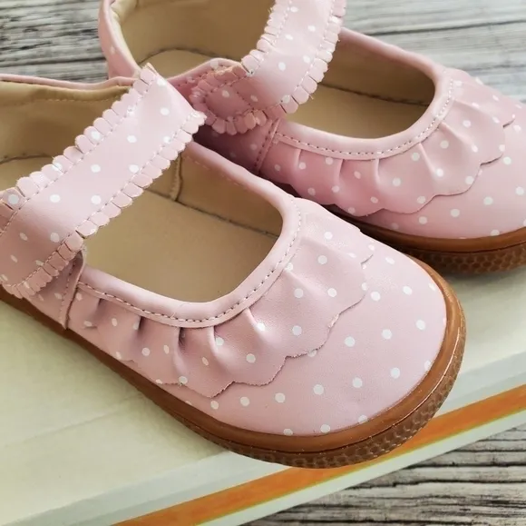 Livie and Luca Ruche Mary Jane Shoes Pink Polka Dot Color NIB