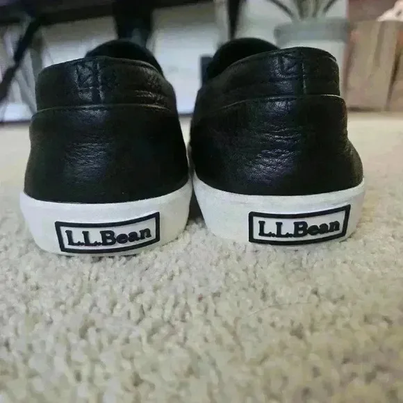 L.L. Bean Mountainville Slip-on Leather Black Men's Shoes Size 8 Medium