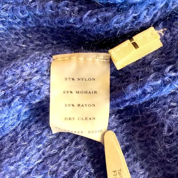 Long Mohair Ann Taylor- blue/purpe cowl neck soft and cozy long sweater..Size M.