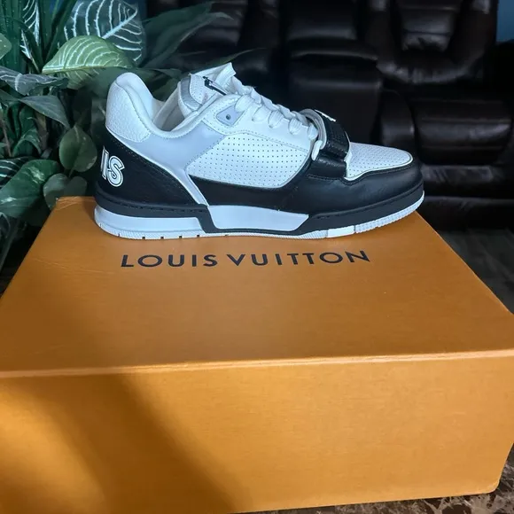 Louis Vuitton Black and White Sneakers with Skate-Style Silhouette