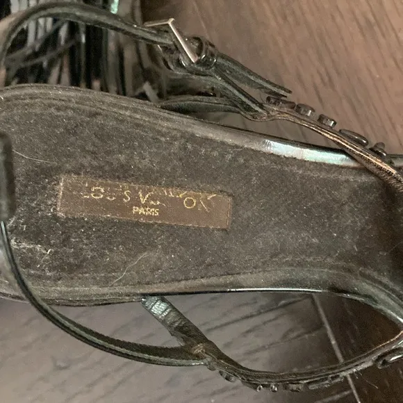 Louis Vuitton  Black Beaded Women's Sandals