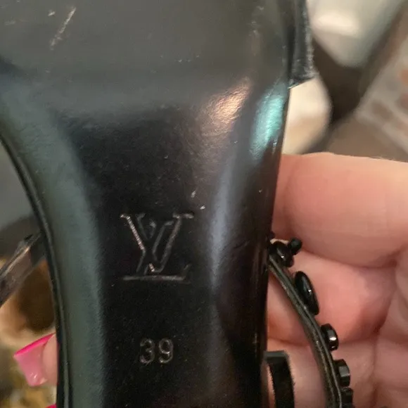 Louis Vuitton  Black Beaded Women's Sandals