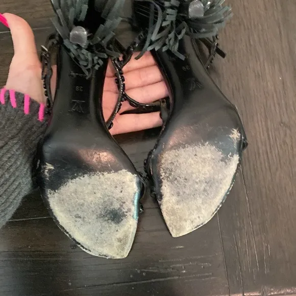 Louis Vuitton  Black Beaded Women's Sandals
