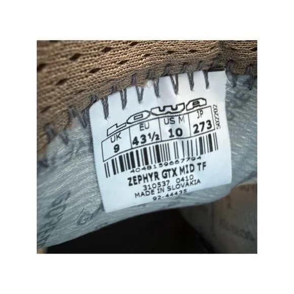 Lowa Zephyr GTX Mid TF Desert Hiking Boots WP Gore-Tex Mens Size 10 US