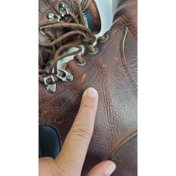 LUCCHESE SPORT Brown Leather lace-up work boots men's Size 10 D  stock # s0018