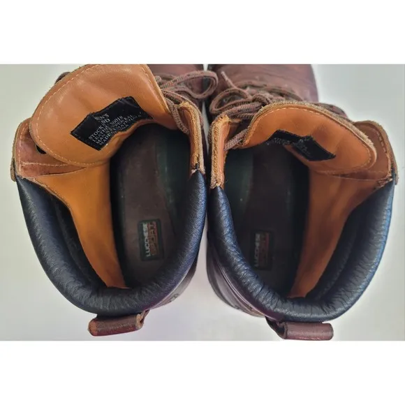 LUCCHESE SPORT Brown Leather lace-up work boots men's Size 10 D  stock # s0018