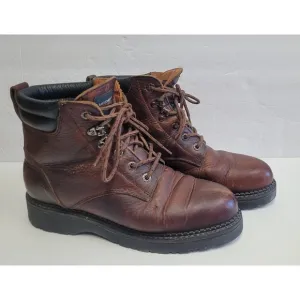 LUCCHESE SPORT Brown Leather lace-up work boots men's Size 10 D  stock # s0018