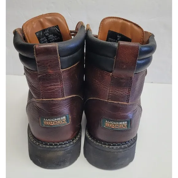 LUCCHESE SPORT Brown Leather lace-up work boots men's Size 10 D  stock # s0018